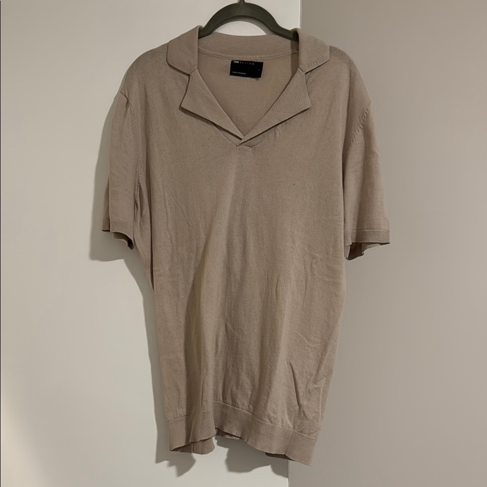 ASOS Men's Taupe Short-Sleeve Knit Polo